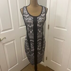 Rampage black and white dress - back cut out.  Size L